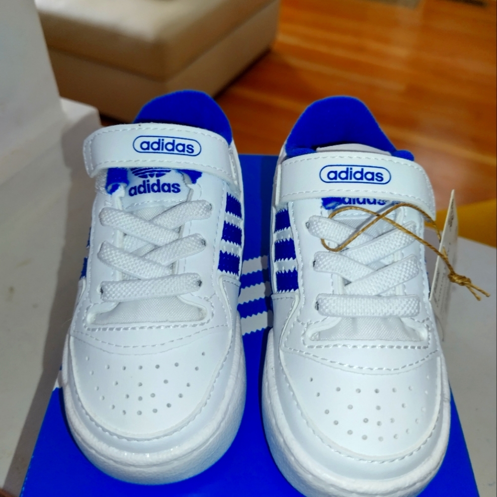 Adidas Kids Unisex Forum Low Shoes Sneakers Royal Blue size 4k New
